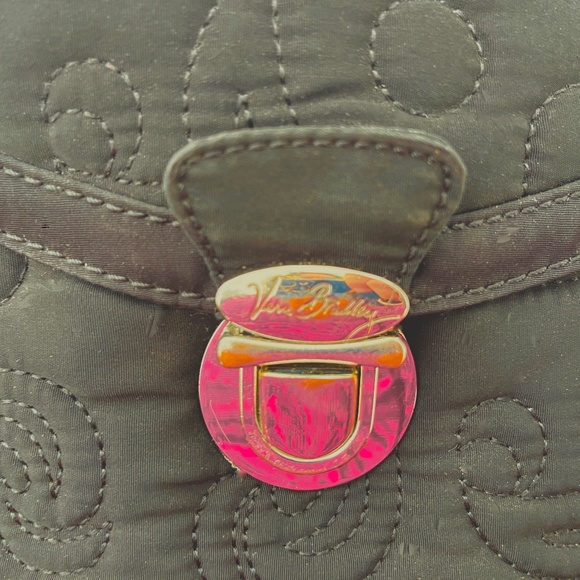 🔥🔥 Vera Bradley Black Quilted Crossbody Messenger Shoulder Bag adjusta… - Picture 6 of 8